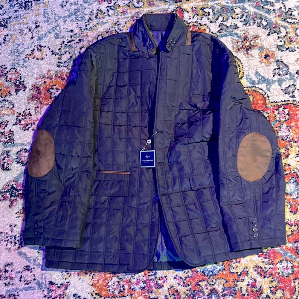 BRAND NEW Tailorbyrd Signature navy blue quilted jacket 4XL